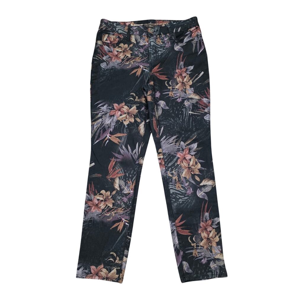 Chico's Girlfriend Slim Leg Ankle Jean Muted Tropical Floral Chico's Size 0 US 4